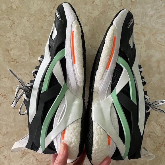 Stella McCartney Sz 8 Womens Solarglide Collab Sneakers Black Silver Green - Picture 7 of 15